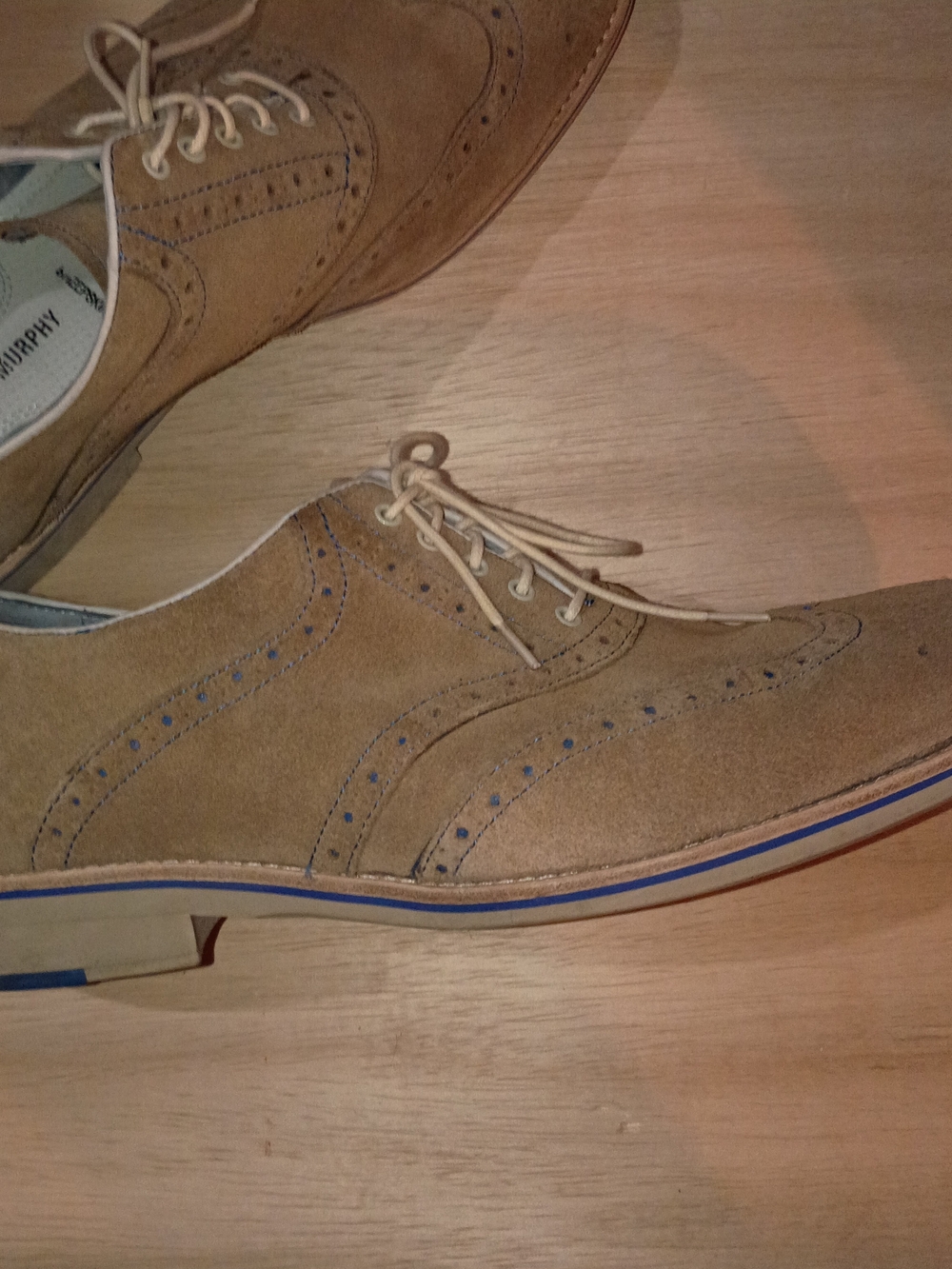 Johnston & Murphy Men's Suede Wingtip Dress Shoes - Tan - size 12
